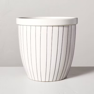 Striped Ceramic Outdoor Planter Pot Blue/Cream - Hearth & Hand™ with Magnolia | Target