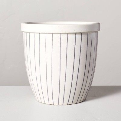 Striped Ceramic Outdoor Planter Pot Blue/Cream - Hearth & Hand™ with Magnolia | Target
