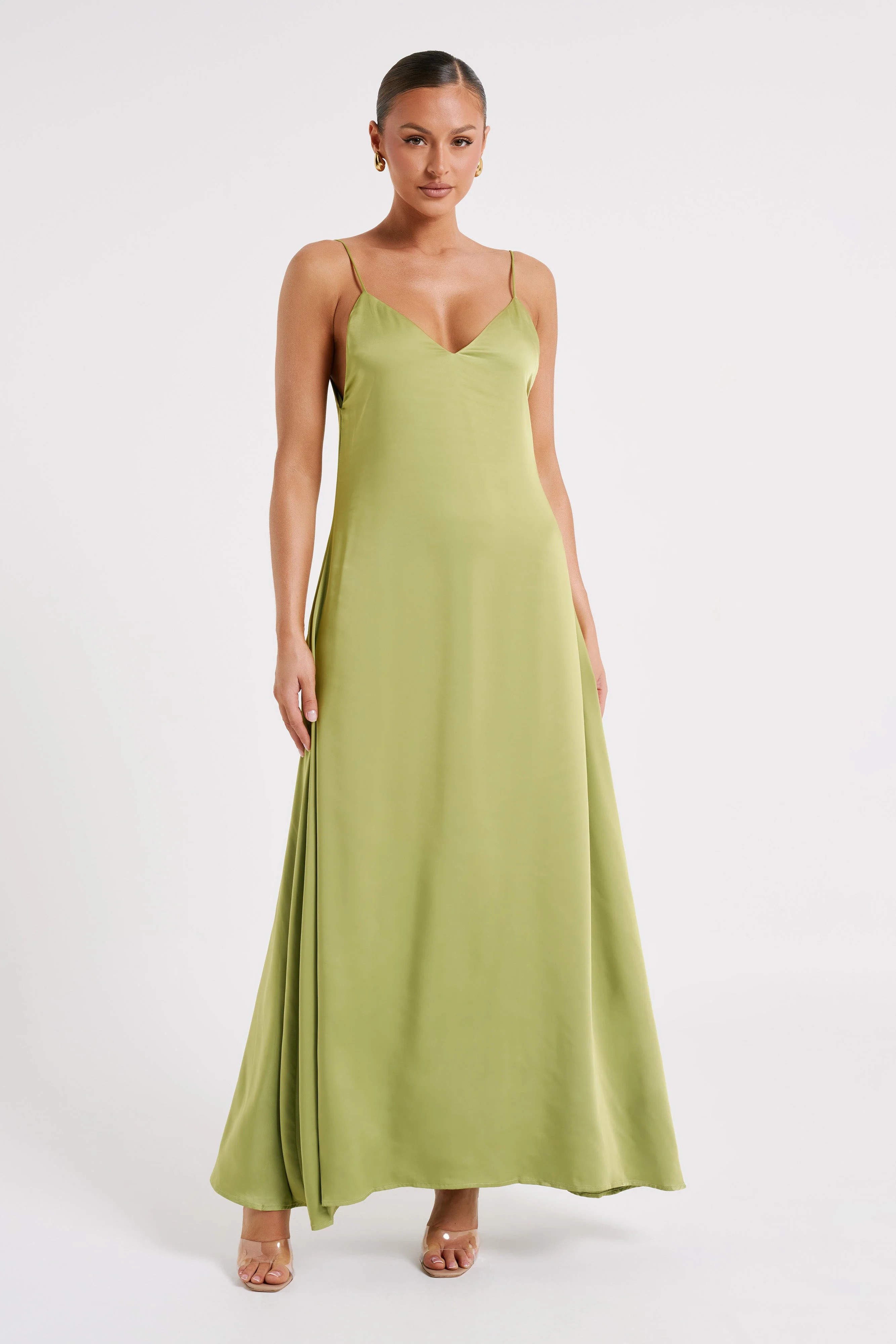 Beatrice Flowy Maxi Dress - Parakeet Green | MESHKI US