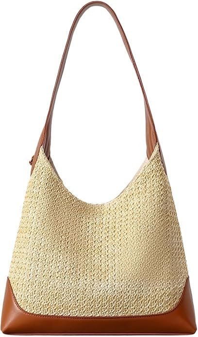 Women Large Straw Beach Tote Bag Bohemian Beach Raffia Shoulder Handbag Hand-Woven Straw Woven Ho... | Amazon (US)
