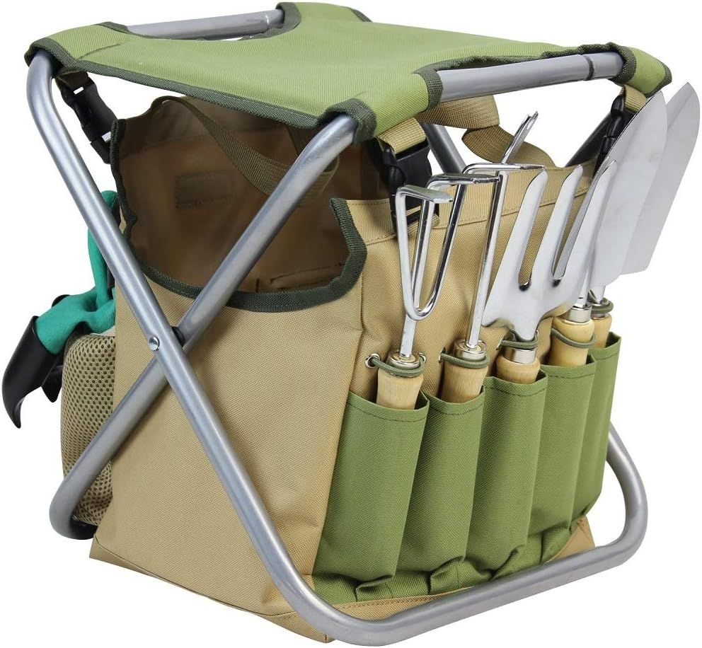INNO STAGE 10 Piece Gardening Hand Tools Set with Garden Storage Tote Bag and Seat-Best Garden To... | Amazon (US)