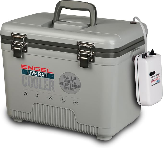 Engel Live Bait Cooler Box with 2nd Gen 2-Speed Portable Aerator Pump. Fishing Bait Station and M... | Amazon (US)