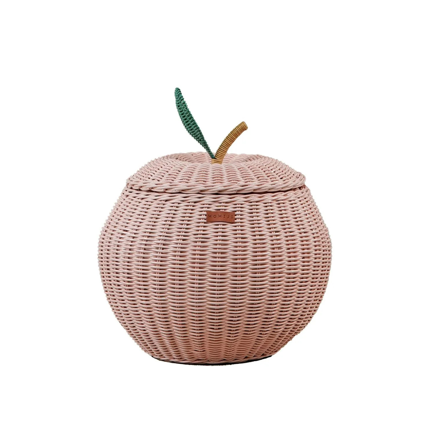 Apple Handcrafted Rattan Storage Basket Pink - Medium Wicker | Maisonette