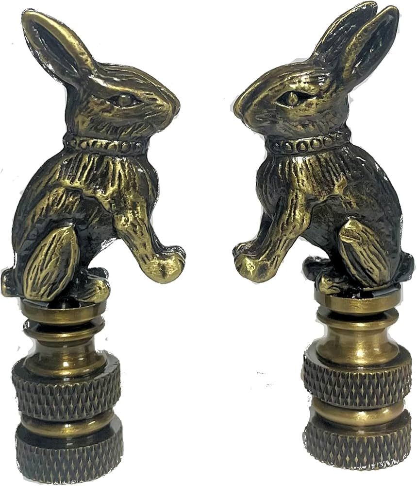 RABBIT LAMP SHADE FINIAL ANTIQUE BRASS - SET OF TWO | Amazon (US)