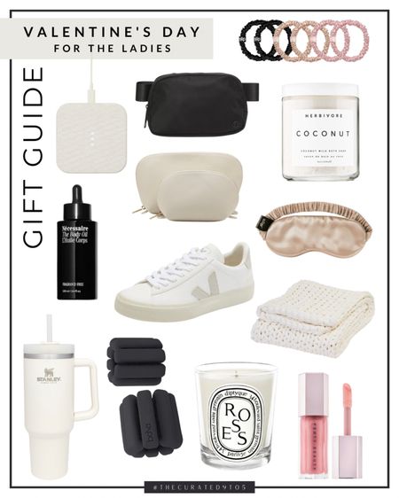 Gift guide for her, valentines gift for wife, mom, girlfriend, courant charger, belt bag, leather case, Cuyana, bath scrub, hair ties, weighted blanket, Veja sneakers, diptique candle, Stanley water bottle, bala bands, necessaire body oil

#LTKunder100 #LTKGiftGuide #LTKbeauty