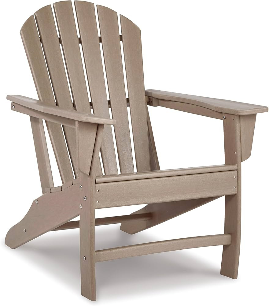 Signature Design by Ashley Sundown Treasure Outdoor Patio HDPE Adirondack Chair, Light Brown | Amazon (US)