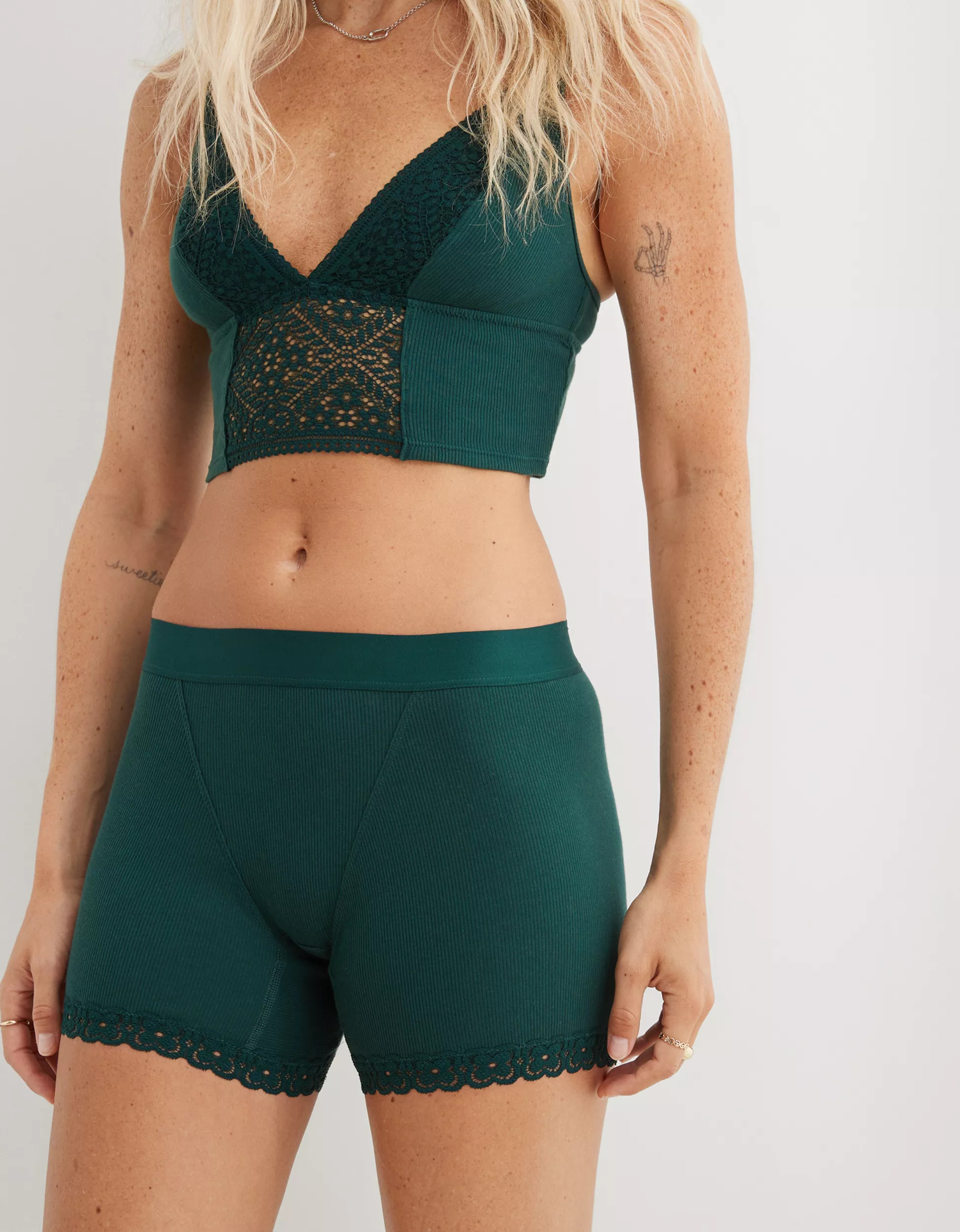Superchill Cotton Cozy Lace Boyshort Underwear | Aerie