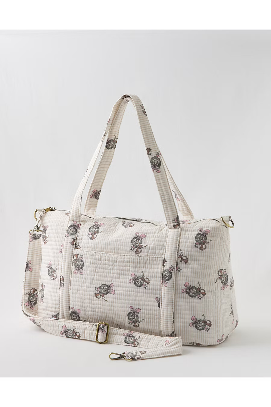 Aerie Quilted Duffle Bag Women's Natural White One Size | Aerie