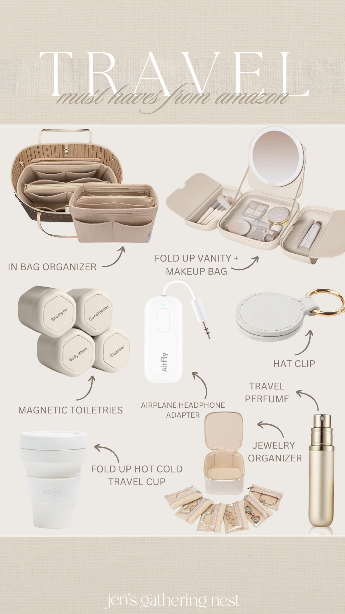 New travel must haves 🤍

#travel #travelfinds #travelessentials #amazon #amazontravel #organization #planehacks #hacks

#LTKTravel #LTKFindsUnder100