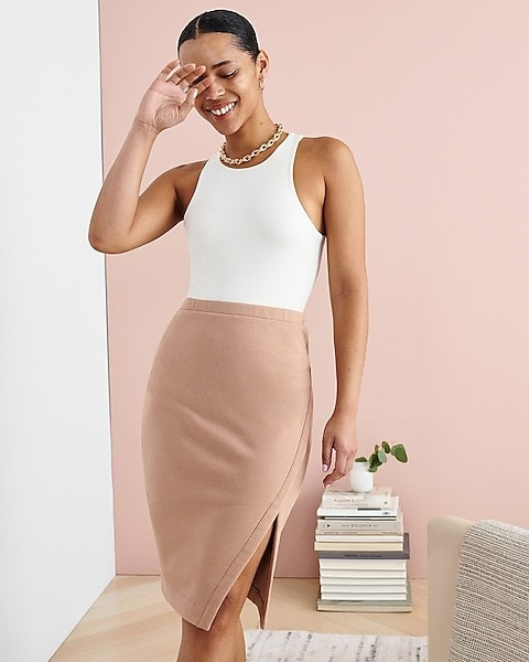 Body Contour Double Layer High Neck Thong Bodysuit | Express