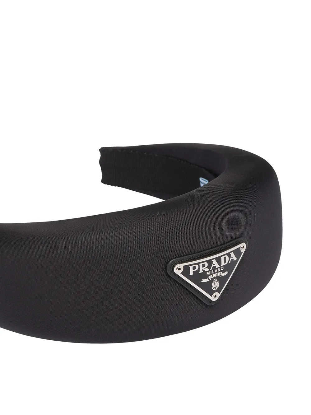 Prada Triangle Logo Nylon Headband - Farfetch | Farfetch Global