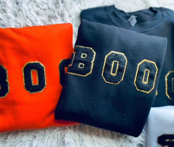 Boo Tees and Sweatshirts Chenille Patches Unisex Tees Fall - Etsy | Etsy (US)