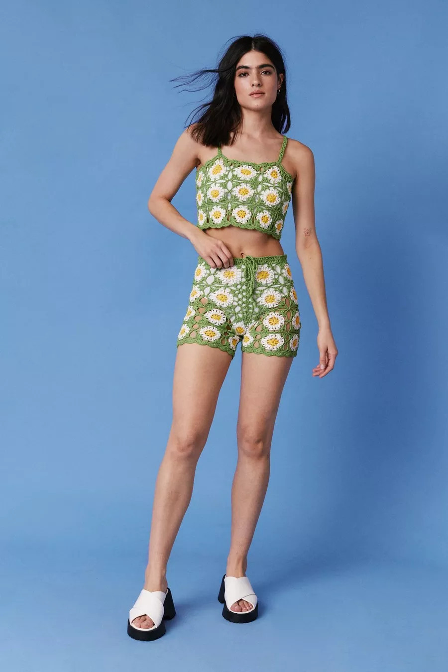 Floral Crochet Crop Top | Nasty Gal (US)