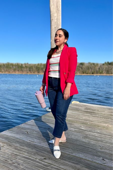 Monday’s smart casual outfit I wore to work! 

Pink blazer 
Jeans
Loafer mules 

#LTKworkwear #LTKSeasonal #LTKstyletip