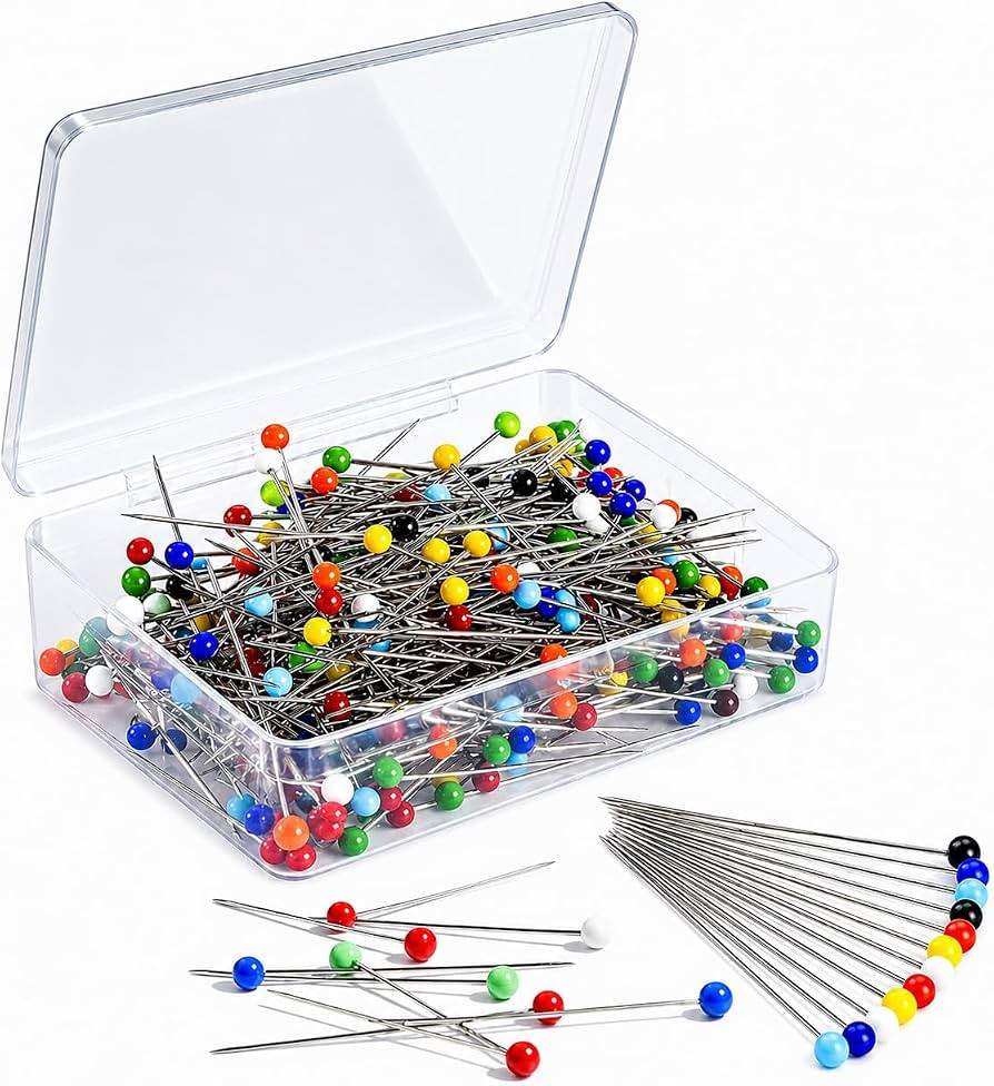 MINTHE 100PCS Sewing Pins for Fabric, Straight Pins Sewing with Pearlized Colored Heads, Quilting... | Amazon (US)