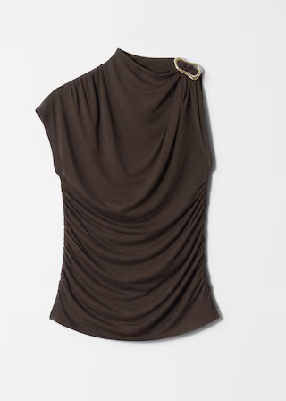 Ruche Gold-Buckle Top - Dark Brown - Tops - & Other Stories GB | & Other Stories UK
