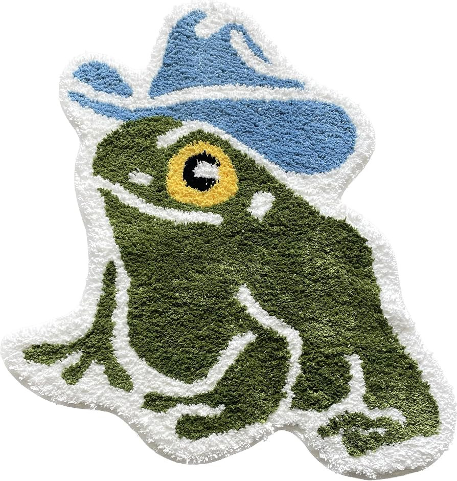 Frog Rug - Frog Cowboy Rug - Hypebeast Room Decor - Handmade & Premium- 30in (75cm) - Cute bathma... | Amazon (US)