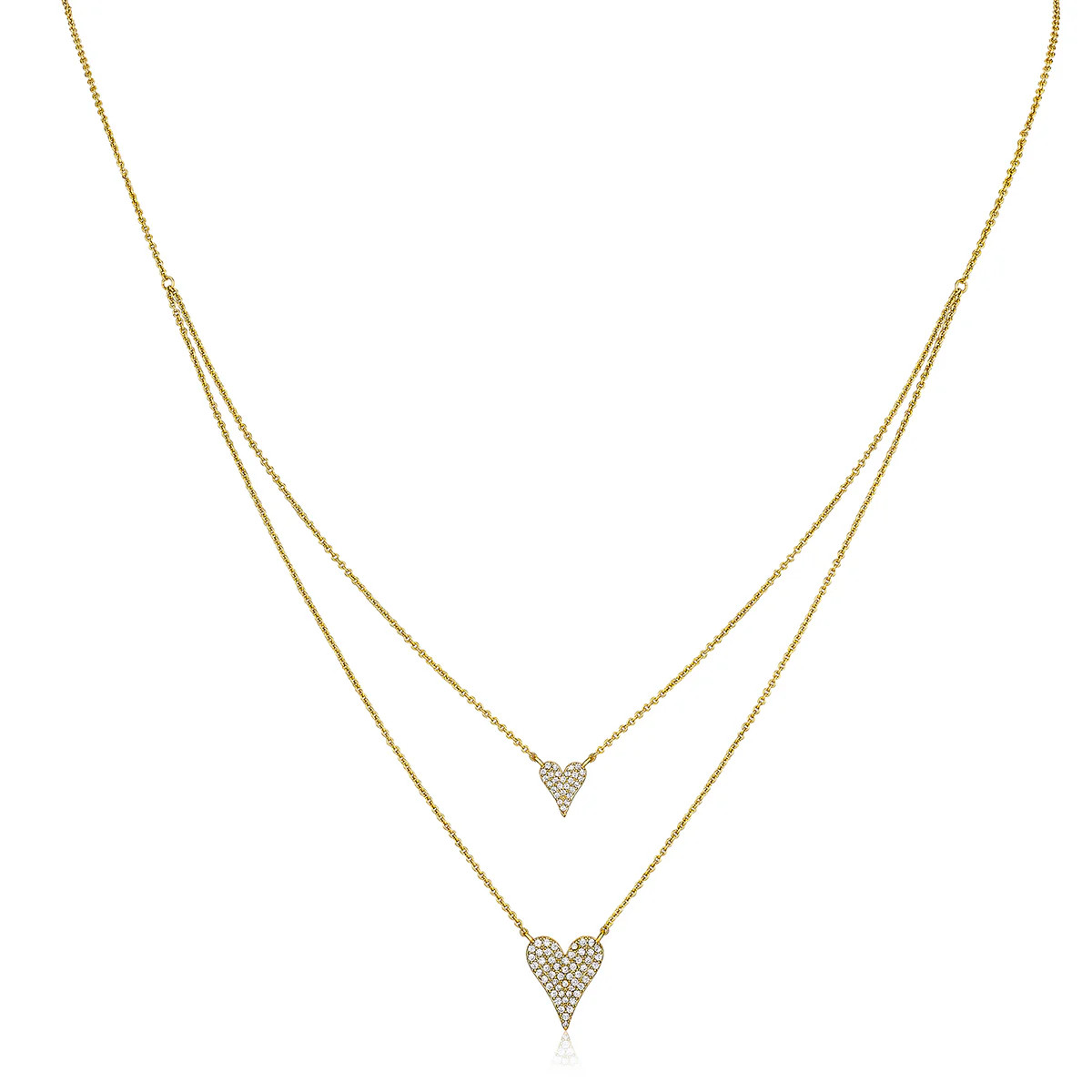 Double Heart Layered Necklace | Jennifer Miller Jewelry