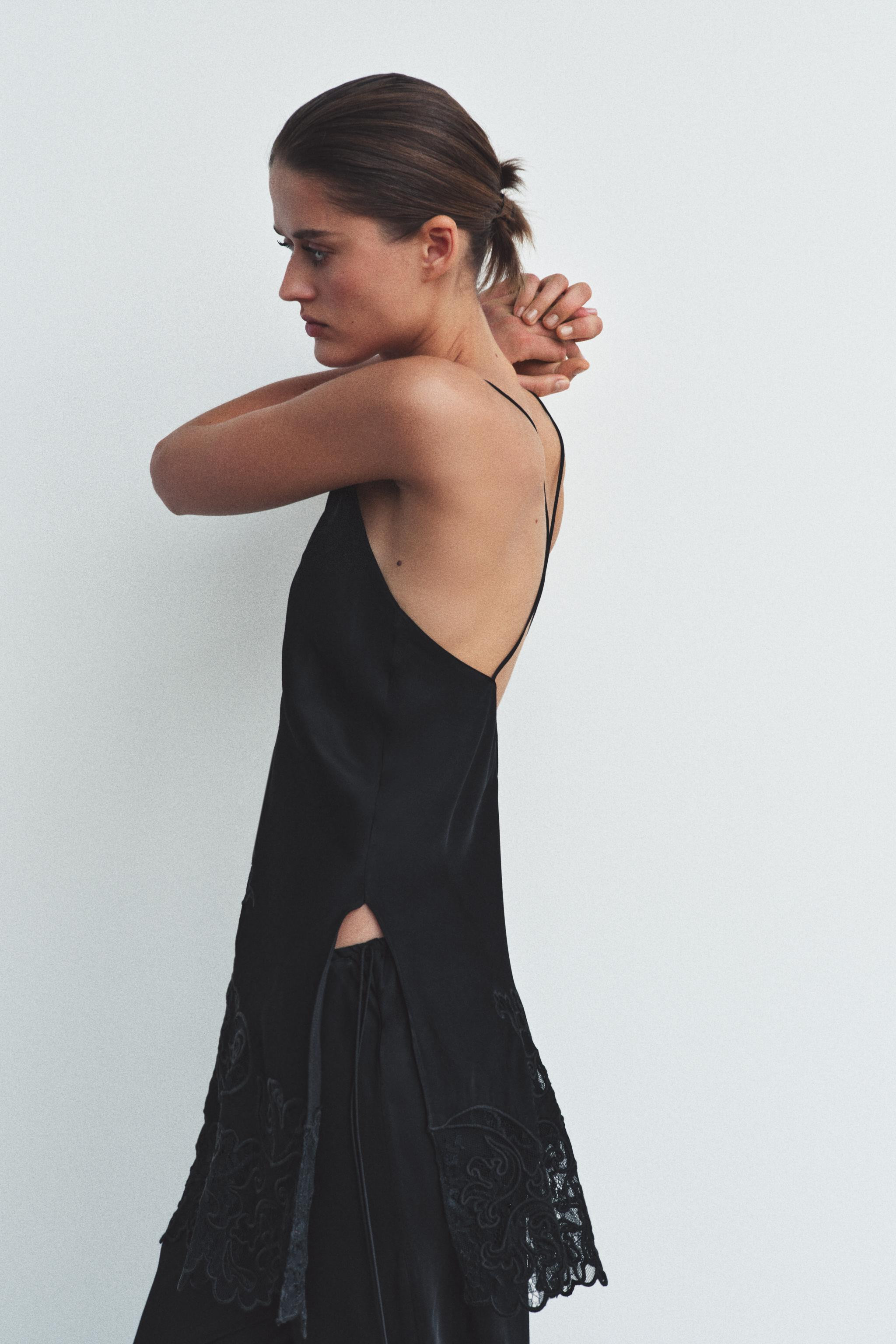 100% VISCOSE EMBROIDERED STRAPPY TOP | Zara DE