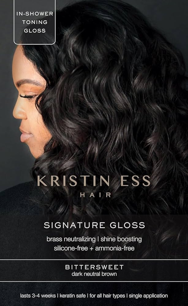 Kristin Ess Hair Gloss in Bittersweet Dark Brunette - 4 Wk Semi Permanent Hair Dye Glaze - Color ... | Amazon (US)