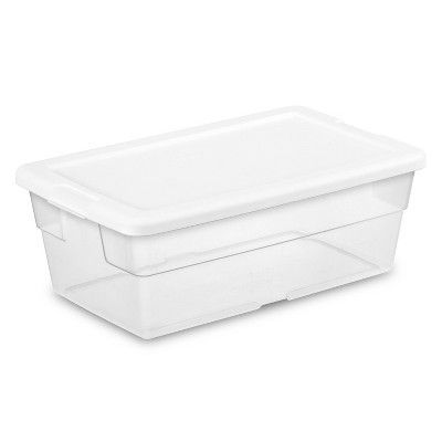 Sterilite 6qt Clear Storage Box White Lid | Target