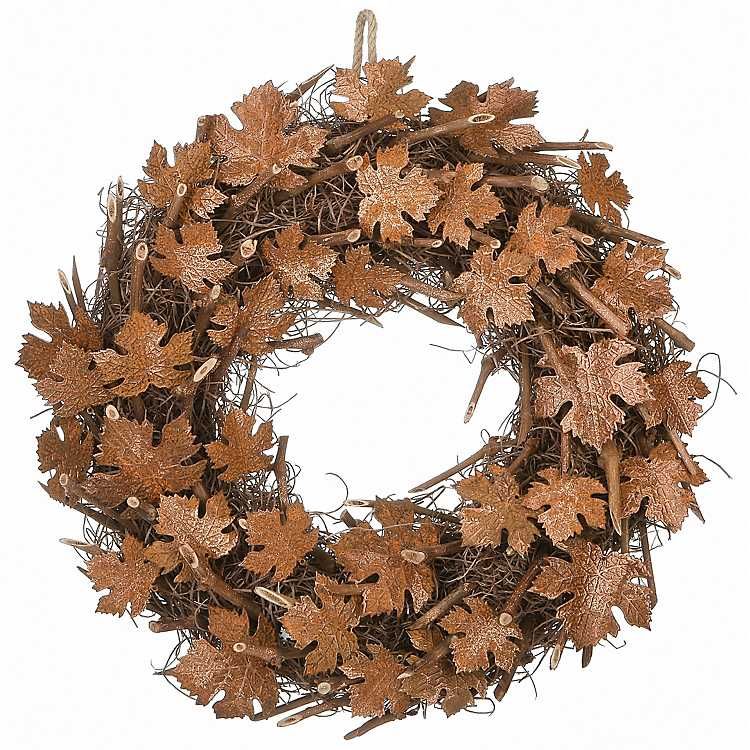 Brown Maple Leaves Wreath | Kirkland's Home