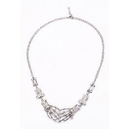 Skeleton Hand Rhinestone Necklace | Chicwish