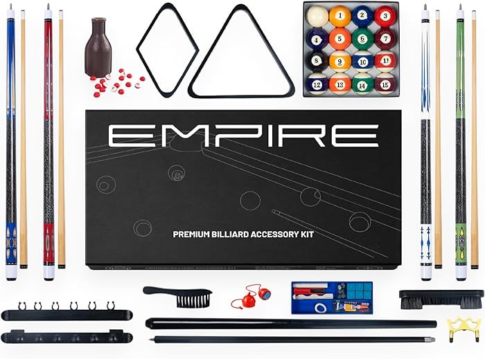 Pool Table Accessories Set 32 Piece, Billiard Kit with Cue Sticks, Ball Set, Triangle Rack & Cue ... | Amazon (US)