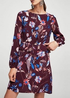 Bedrucktes Kleid mit Taillenband | MANGO (DE)