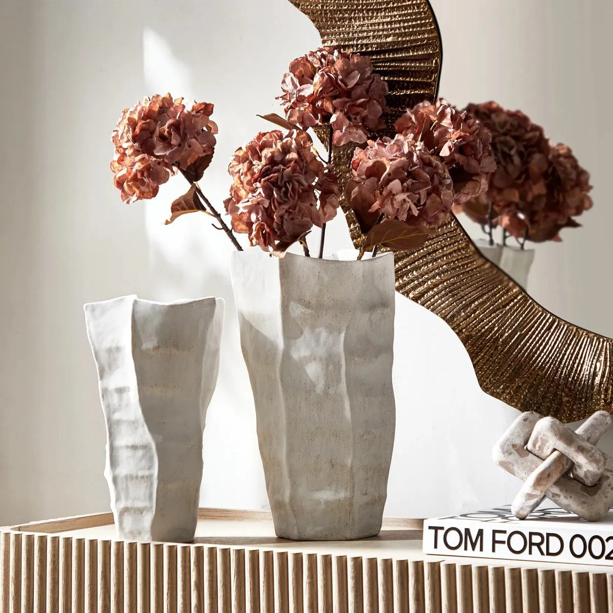 Kira Porcelain Vase | White | Z Gallerie | Large 4.75"W x 3.75"D x 7.75"H | Porcelain | Z Gallerie