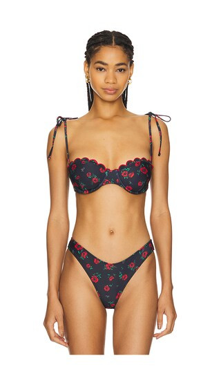 Antonia Top in Black Poppy Floral | Revolve Clothing (Global)