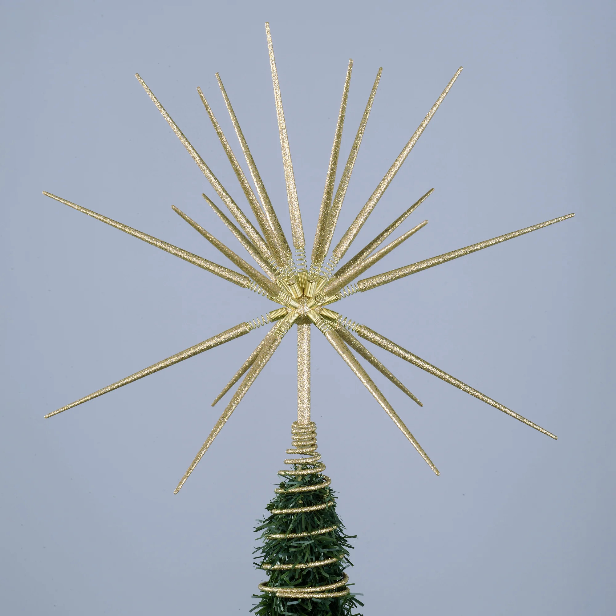 14" Christmas Tree Topper, Gold Metal Starburst, Holiday Time | Walmart (US)
