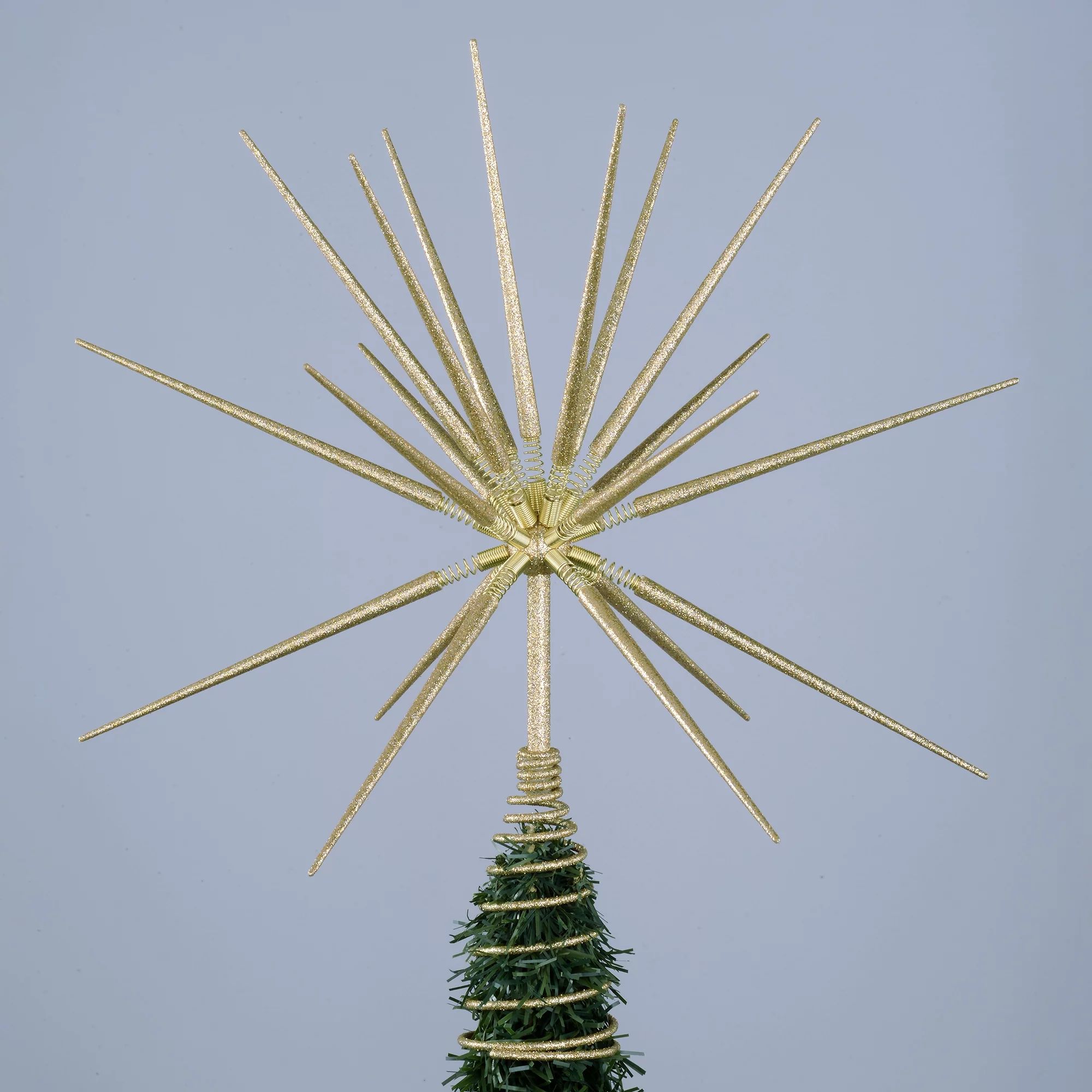 14" Christmas Tree Topper, Gold Metal Starburst, Holiday Time | Walmart (US)