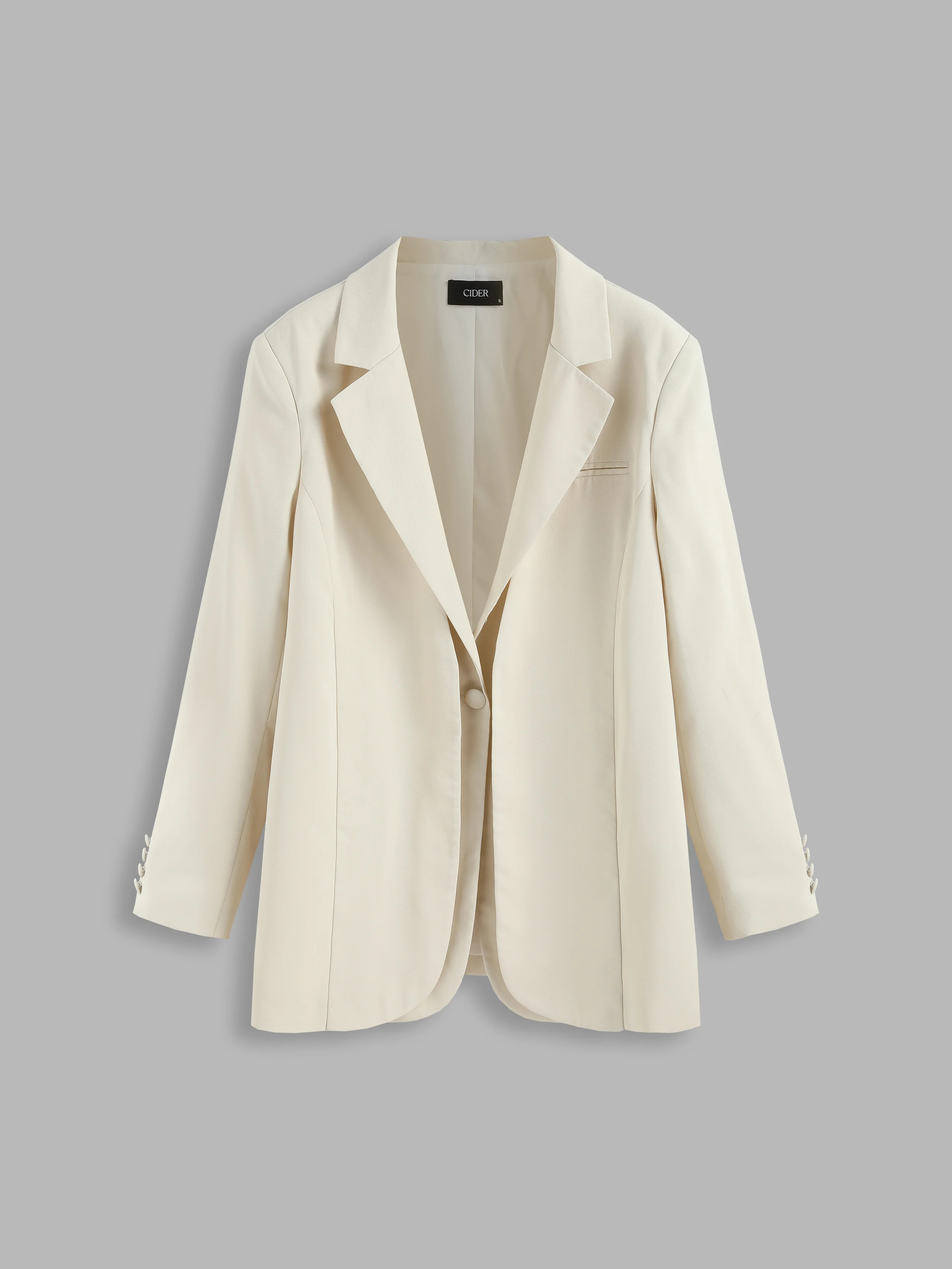 Woven Dirty Chai Oversized Cream Blazer For School Daily Casual Coffee Shop Work | Cider