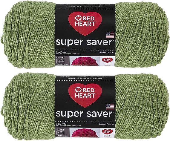 Bulk Buy: Red Heart Super Saver (2-Pack) (Tea Leaf, 7 oz Each Skein) | Amazon (US)
