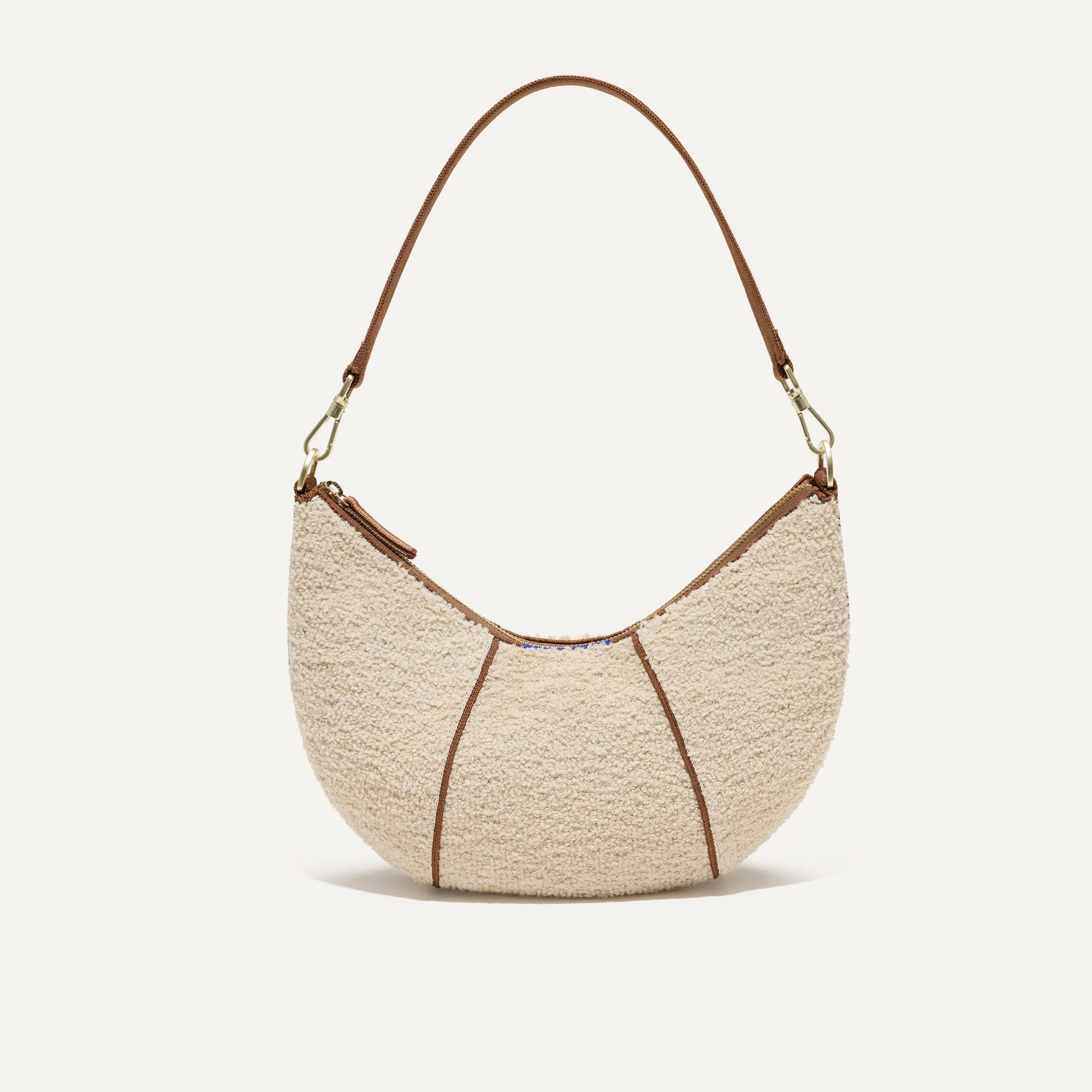 The Crescent Bag in Honeybun Bouclé | Shoulder Bag | Rothy's | Rothy's