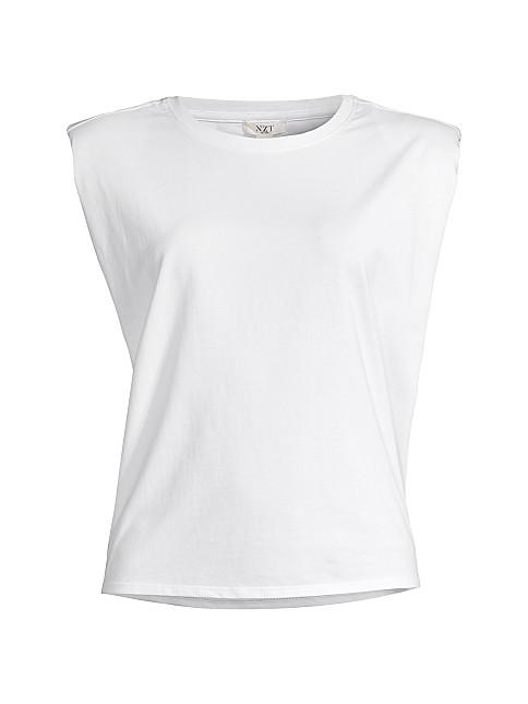 Power Shoulder Crewneck Tank Top | Saks Fifth Avenue