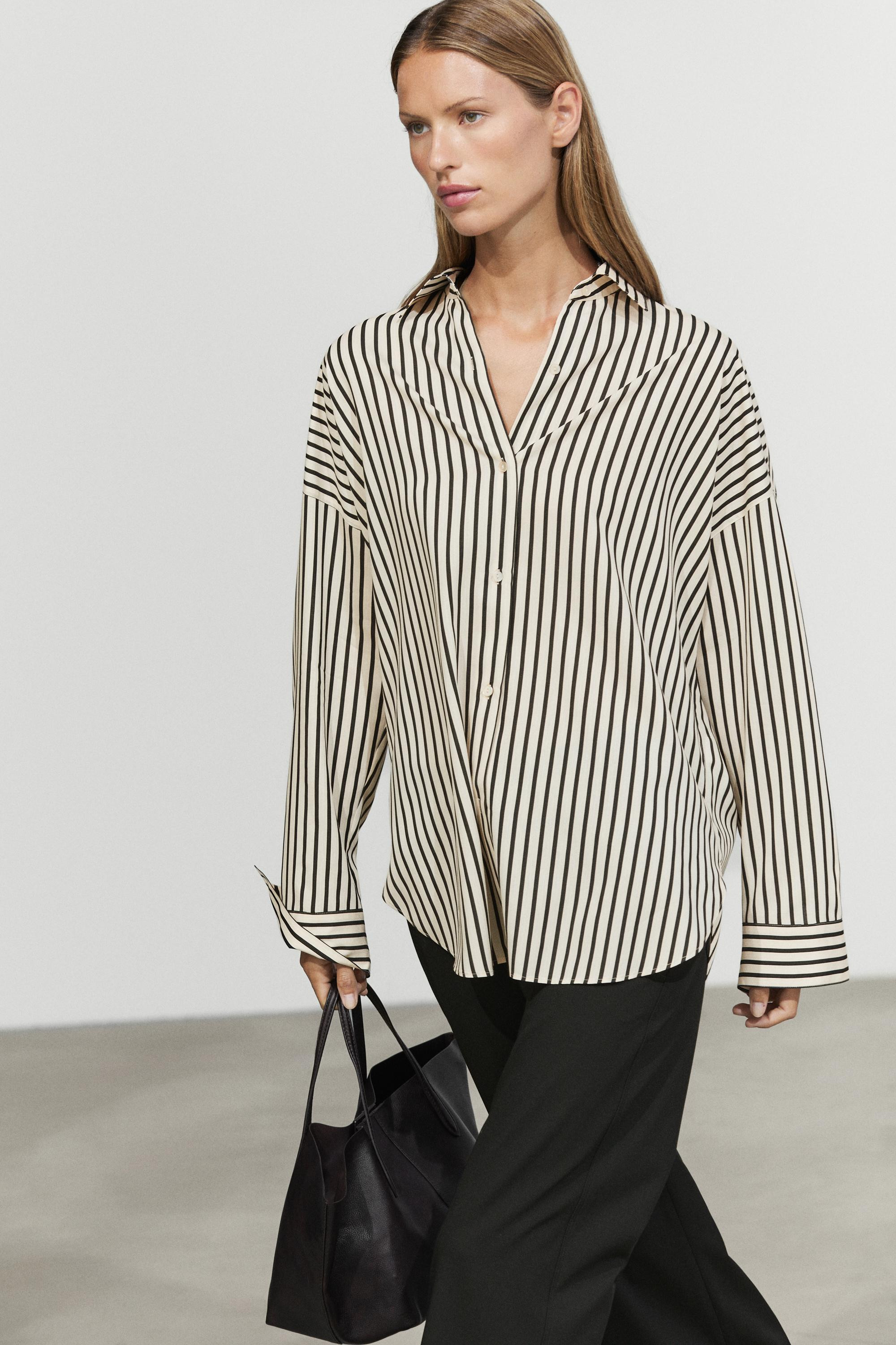 Flowing striped shirt | Massimo Dutti US