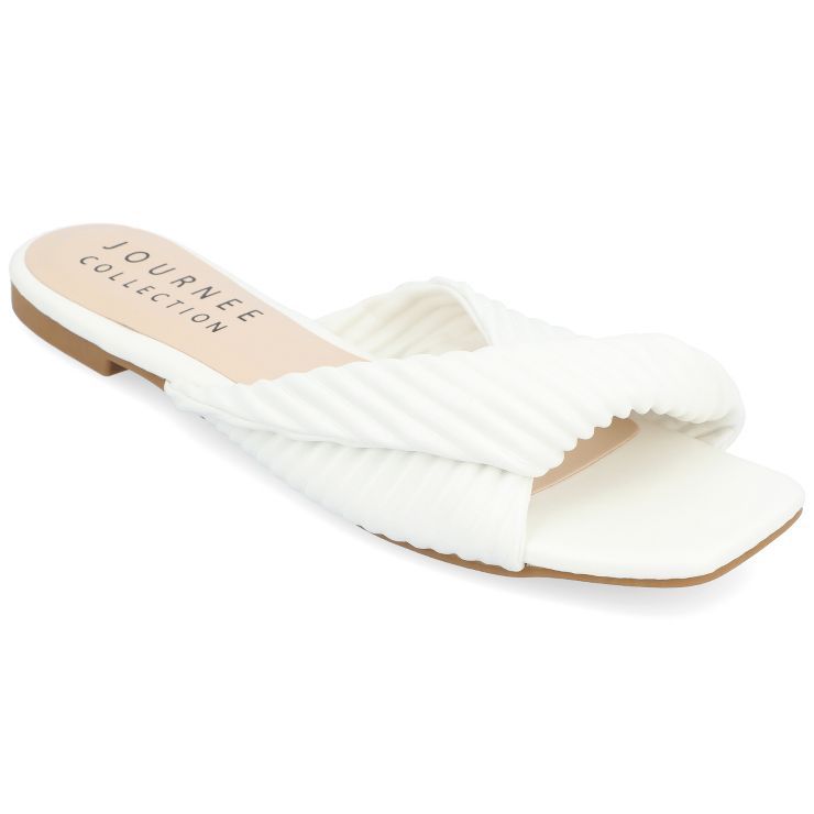 Journee Collection Womens Emalynn Tru Comfort Foam Slip On Slide Flat Sandals | Target