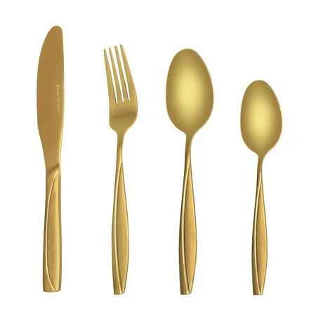 MDEALY 24-Piece Gold Silverware Kitchen Utensils Set Good Quality Stainless Steel Flatware Cutlery S | Walmart (US)