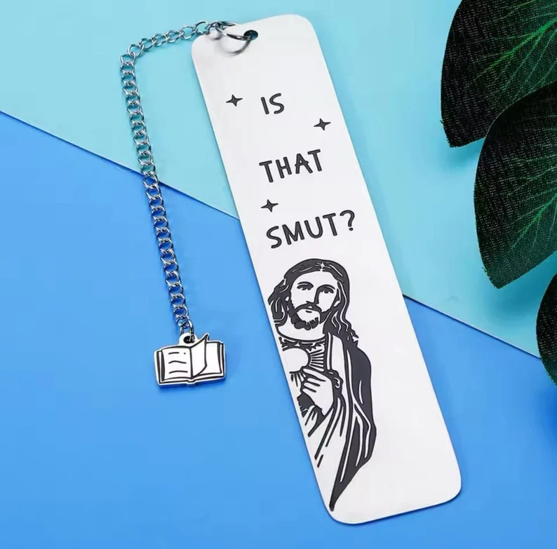Funny Metal Bookmark With Tassel Book Lover Humor Peeking Jesus Book - is That Smut? Reader Birth... | Etsy (US)