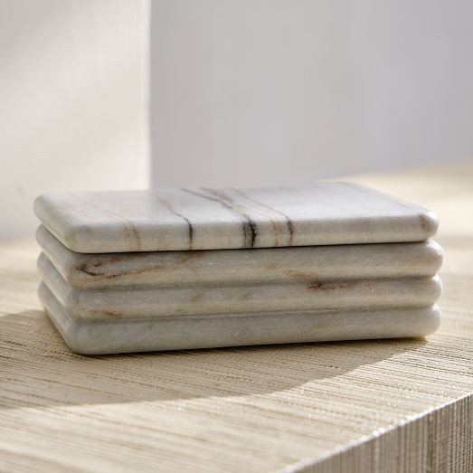 Modern Marble Rectangle Decorative Box | West Elm (US)