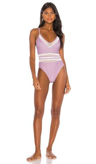 Tularosa Rosey One Piece in Dusty Lavender Dot from Revolve.com | Revolve Clothing (Global)