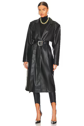 WeWoreWhat Faux Leather Trench in Black from Revolve.com | Revolve Clothing (Global)
