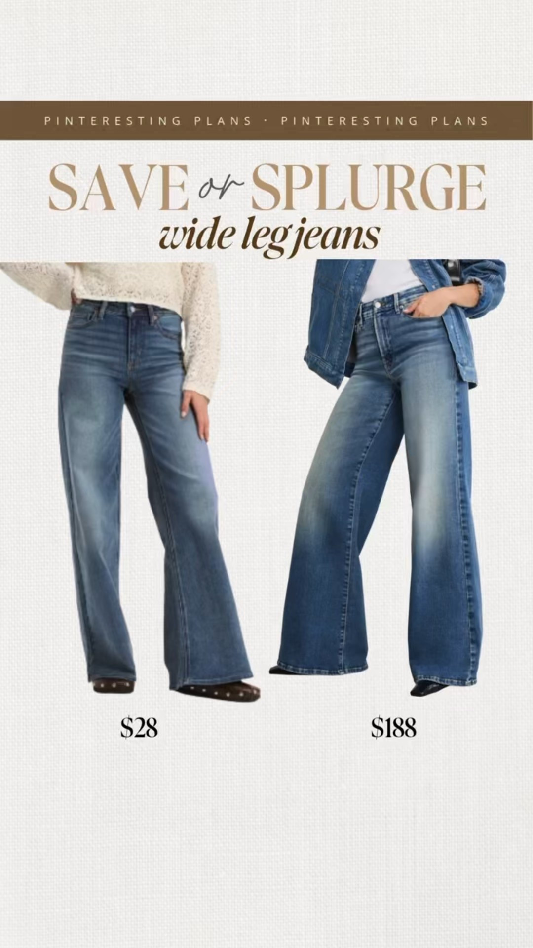 Save or splurge wide leg jeans.  

#LTKTall #LTKFindsUnder50