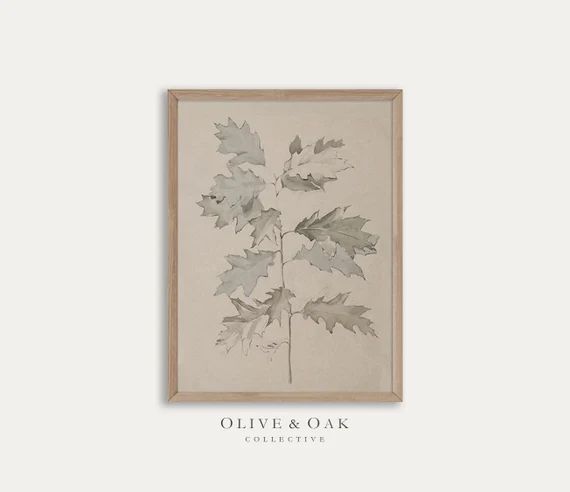 Neutral Botanical Sketch / Vintage Branch Drawing PRINTABLE / | Etsy | Etsy (US)