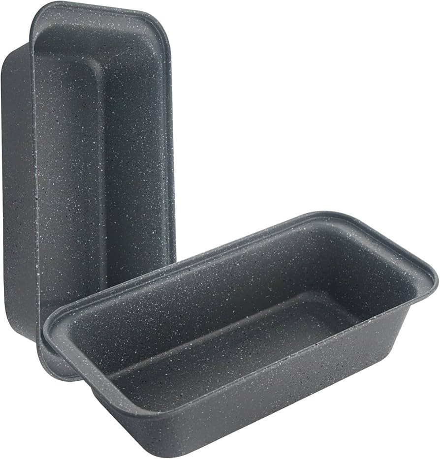 2-Pack Marbled Grey Loaf Pan, 10inch Non-Stick Banana Bread Pan, Stackable Bread Pans for Homemad... | Amazon (US)