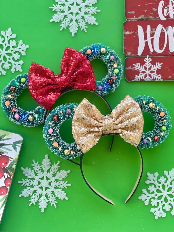 Christmas Tree Jingle Bell Disney Minnie Mickey Ears /light up | Etsy | Etsy (US)