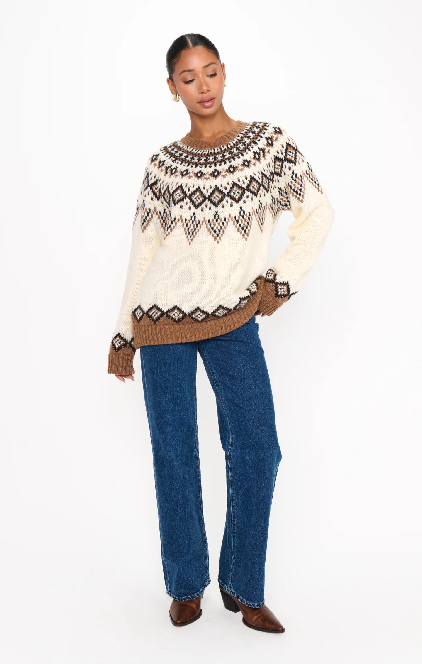 Toasty Sweater ~ Brown Sugar Fair Isle Knit | Show Me Your Mumu