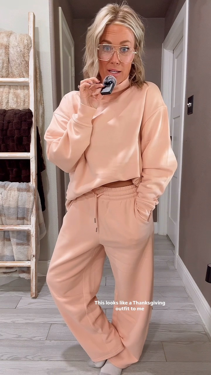 This lounge set from Walmart is legit and so comfy! Wearing size small, under $40!